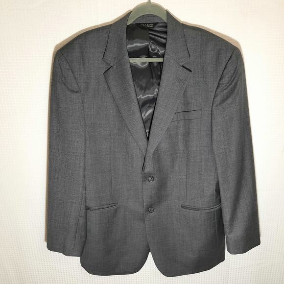 Jos. A. Bank 42R Blazer Mens Gray Herringbone Wool Sport Coat Jacket USA - Picture 1 of 9